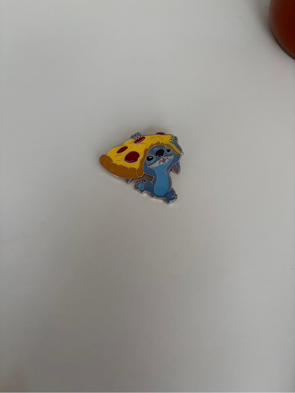 Disney Blue Stitch with Yellow Pizza Enamel Pin